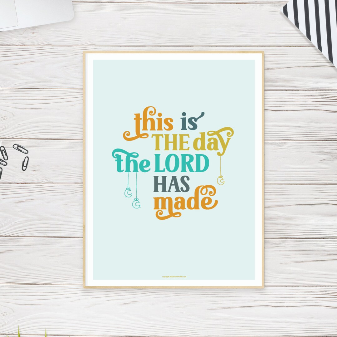 Printable Catholic Wall Art Print This is the Day the Lord Etsy