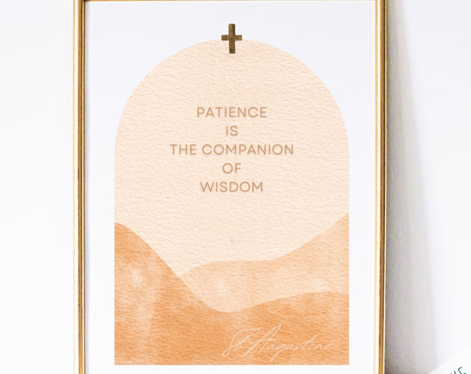 St Augustine Catholic Saint Wall Art Print - Catholic Printable | Catholic Saint Quote | PDF Digital Print | Watercolor