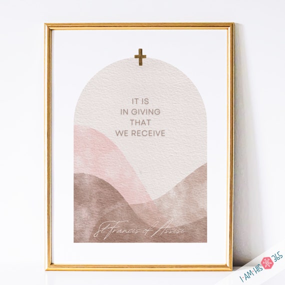 St Francis of Assisi Catholic Saint Wall Art Print - Catholic Printable | Catholic Saint Quote | PDF Digital Print | Watercolor