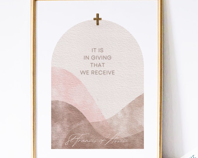 St Francis of Assisi Catholic Saint Wall Art Print - Catholic Printable | Catholic Saint Quote | PDF Digital Print | Watercolor