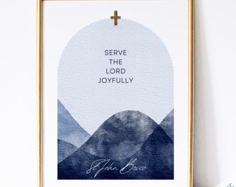 St John Bosco Catholic Quote Print: Watercolor Saint Art (PDF Digital Print)
