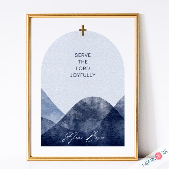 St John Bosco Catholic Quote Print: Watercolor Saint Art (PDF Digital Print)