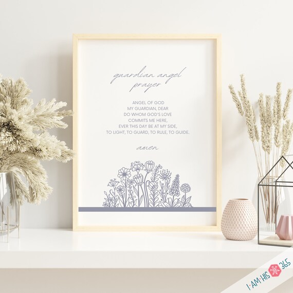 Guardian Angel Prayer Print - Printable Catholic Prayer , Catholic Art, Catholic Poem, Catholic Decor