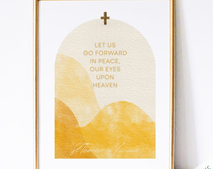 St Therese of Lisieux Catholic Saint Wall Art Print - Catholic Printable | Catholic Saint Quote | PDF Digital Print | Watercolor