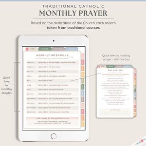May include: A digital tablet screen displaying a monthly prayer guide for each month of the year. The guide is based on the dedication of the Church each month and is taken from traditional sources. The screen also shows a quick link to monthly prayers with one tap.