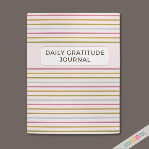 Daily Gratitude Journal Book | Striped Pastel Prayer Pages with Catholic Scripture and encouragement | Catholic Stationery Thank You Gift