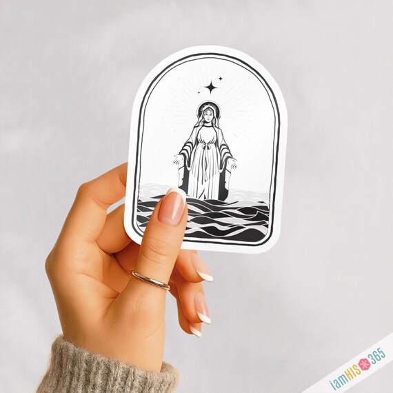 Star of the Sea Sticker | Maris Stella Decal: Catholic Sticker for Laptop, Car, Water bottle | Kiss-Cut Vinyl Decal | Religious Sticker