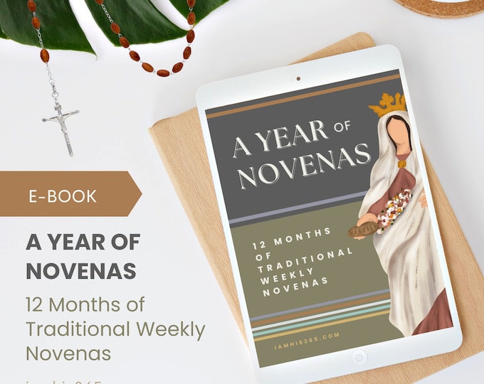 Catholic Novena Tracker eBook with Prayers | A Year of Novenas : 12 Months of Traditional Weekly Novenas | Catholic Planner PDF
