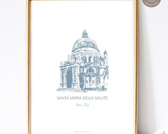 Santa Maria Della Salute Art Print: Venice Italy Cathedral (Digital Download)