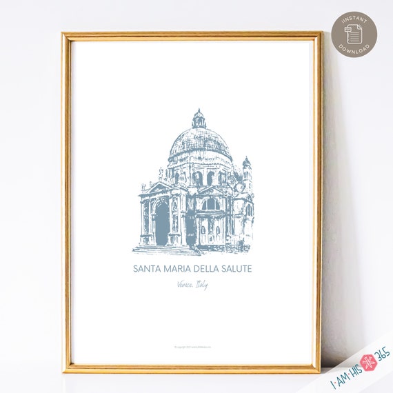 Santa Maria Della Salute Art Print: Venice Italy Cathedral (Digital Download)