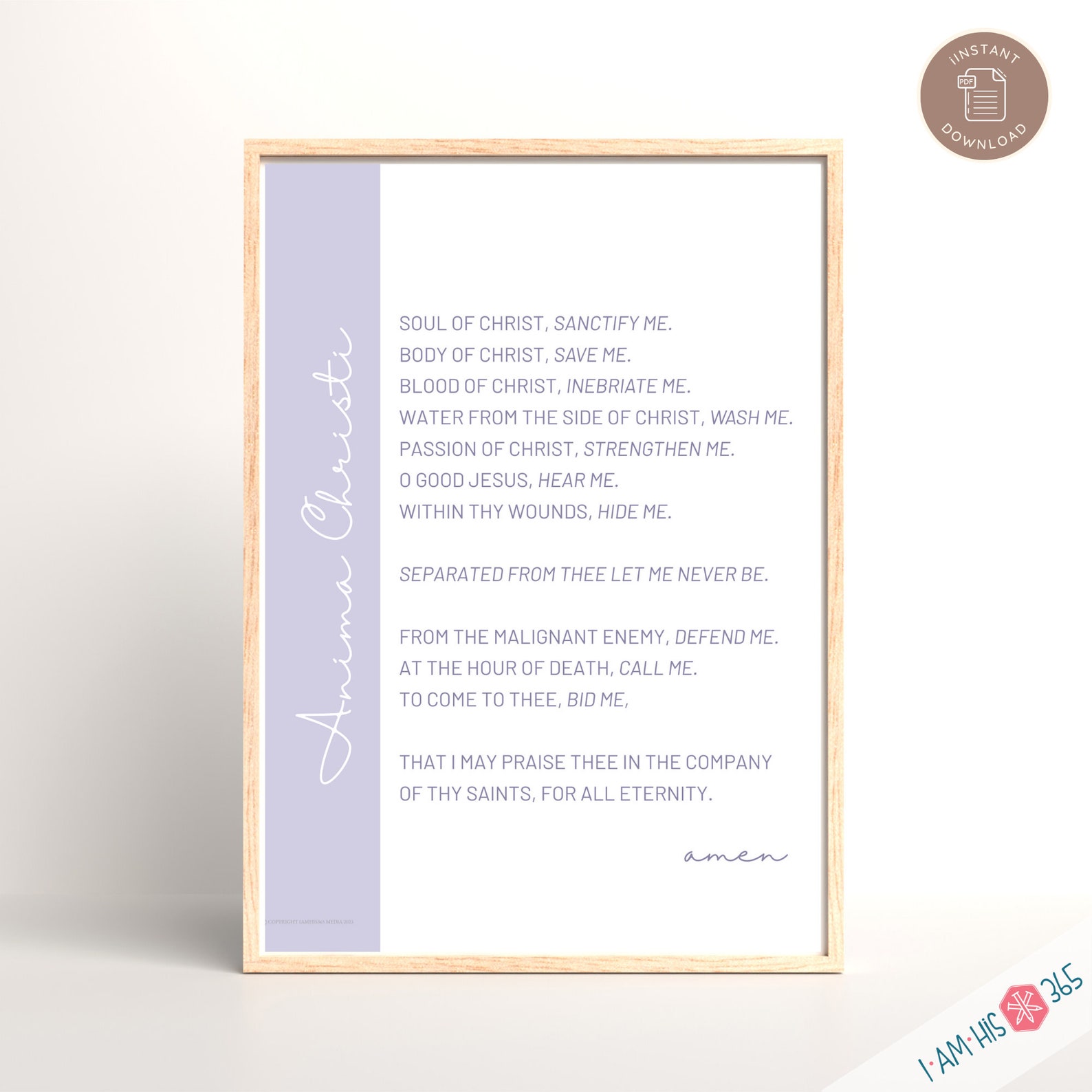 Anima Christi Prayer Print Catholic Prayer Printable, Christian Print ...