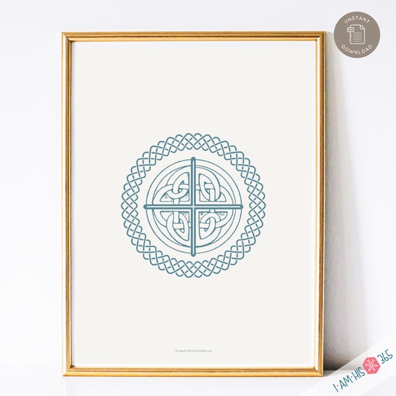 Celtic Stone Cross Art Print: Irish Catholic Home Decor (Digital Download)