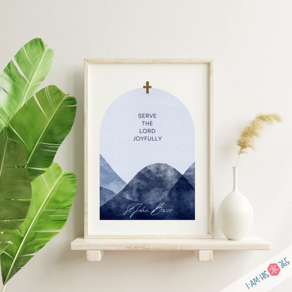 St John Bosco Catholic Saint Wall Art Print - Catholic Printable | Catholic Saint Quote | PDF Digital Print | Watercolor