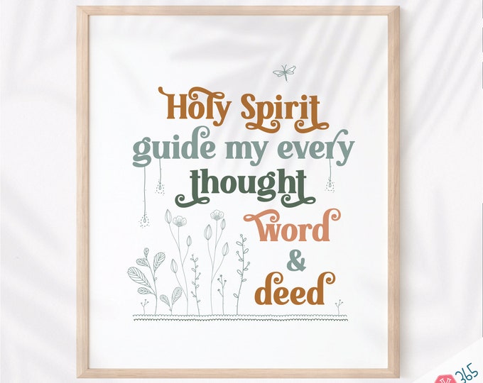 Printable Catholic Wall Art Print - Holy Spirit - Traditional Catholic Digital Download - Catholic Wall Art - Scripture Quote