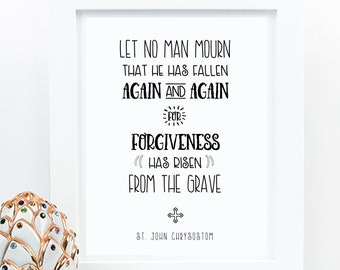 St. John Chrysostom Catholic Saint Art Print - 11x14 Catholic Art Print - Catholic Printable, PDF Download, Holy Communion Gift