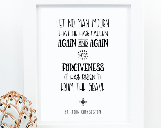 St. John Chrysostom Catholic Saint Art Print - 11x14 Catholic Art Print - Catholic Printable, PDF Download, Holy Communion Gift
