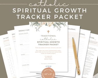 Catholic Spiritual Growth Tracker Printable PDF | Daily Prayer | 54 Day Rosary Tracker | Novena Checklist | First Friday and First Saturday