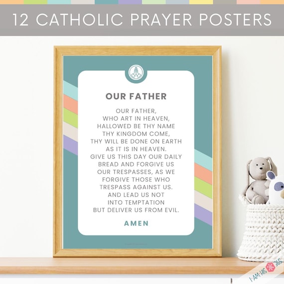 Catholic Prayer Print Set: Traditional Prayers, Classroom Art (Digital Download)