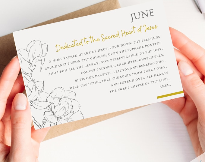 12 Catholic Prayer Cards for Monthly Devotion - Traditional Catholic Prayers for Display and Gifts - Printable PDF Instant Download