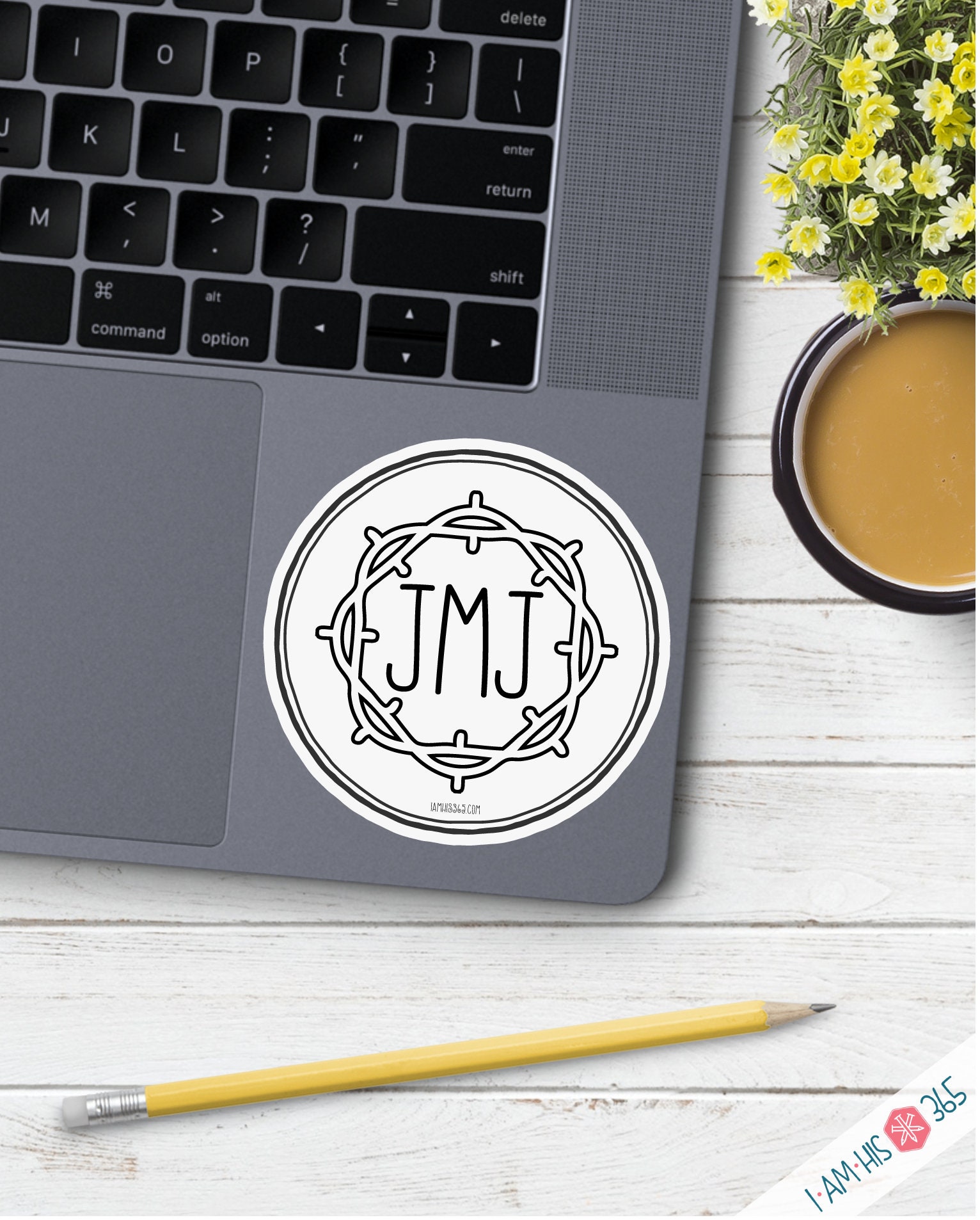 JMJ Catholic Sticker Decal Faith Sticker Laptop Decal Water