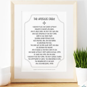Apostles Creed Prayer Print: Catholic Christian Wall Art (PDF Download)