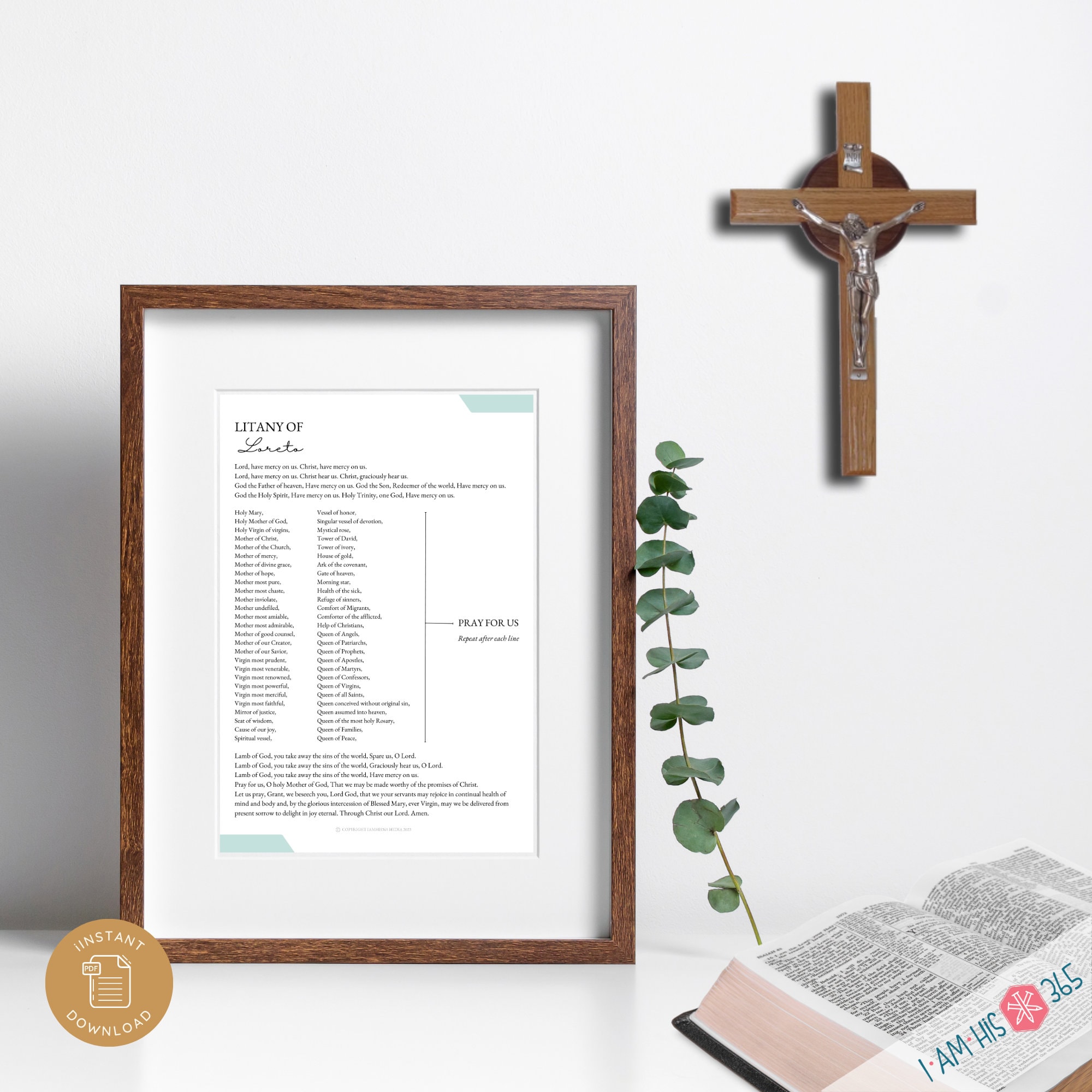 Litany of Loreto Printable Catholic Prayer Print Homeschool Poster Litany of Loreto Printable Catholic Prayer Print Homeschool Poster