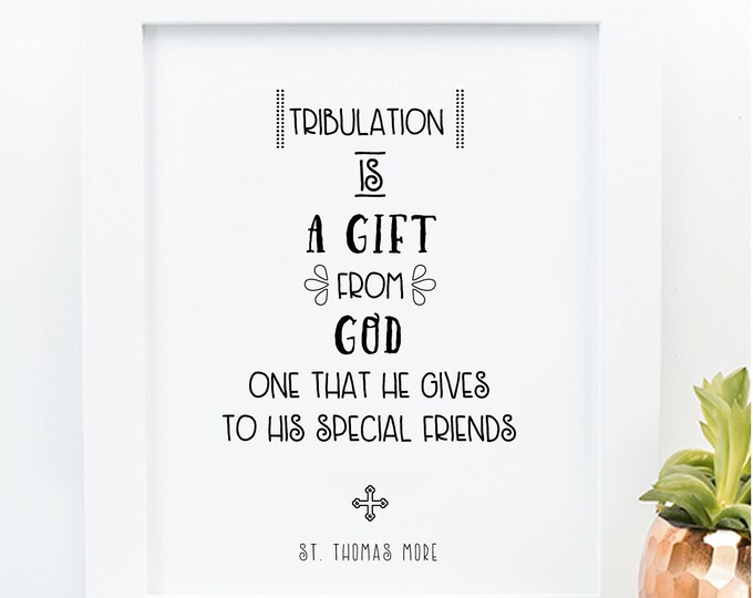 St. Thomas More Catholic Saint Art Print - 11x14 Catholic Art Print - Catholic Printable, Catholic Saint Quote