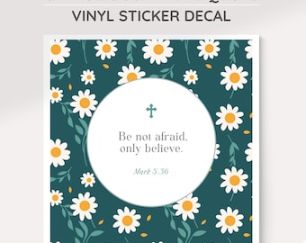Catholic Bible Verse Sticker  | 4" Square Sticker Decal : Inspirational Catholic Decor, Vinyl Indoor, Outdoor Sticker for Faithful Catholics