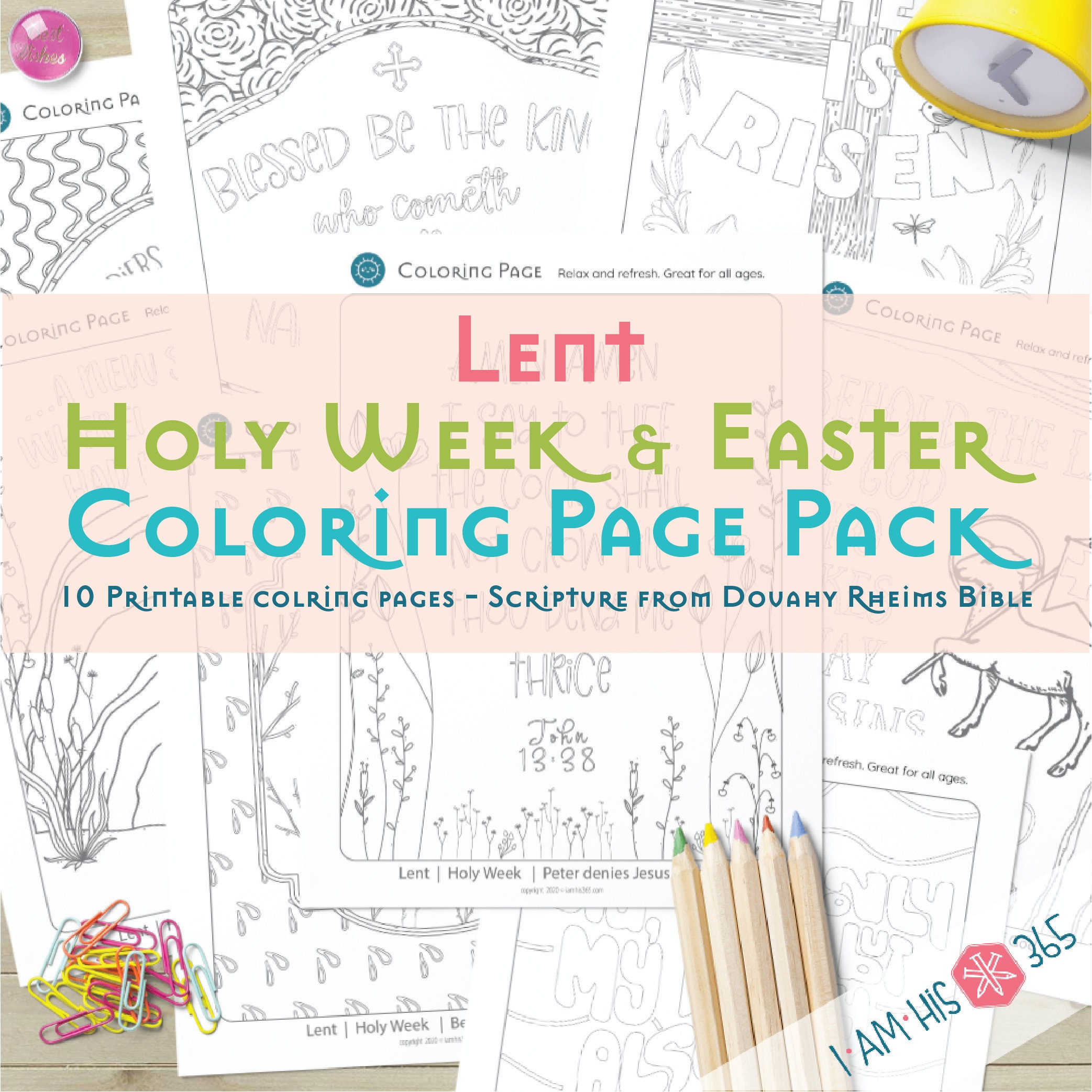 Lent Holy Week and Easter Coloring Pages - 10 Pages Instant Download