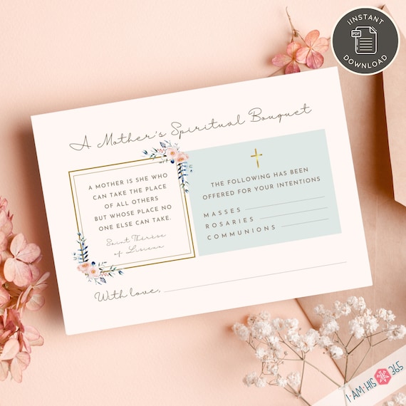 Catholic Motherhood Spiritual Bouquet Cards: Saint Quotes (Digital Download)