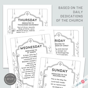 Daily Catholic Prayer Print Set of 7 - Color and Pray Catholic Prayer ...
