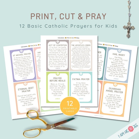 Catholic Prayer Cards for Kids: First Communion Prayers (Digital Download)