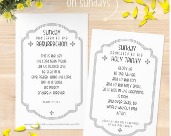 Printable Catholic Prayer Cards for Each Day of the Week - Set of 14 - Printable Catholic Prayers, Daily Devotions, Catechism, homeschool