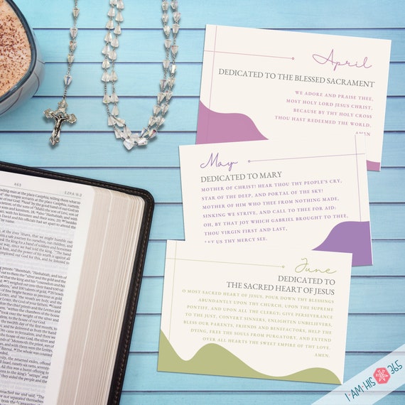 12 Catholic Prayer Cards for Monthly Devotion - Traditional Catholic Prayers for Display and Gifts - Printable PDF Instant Download