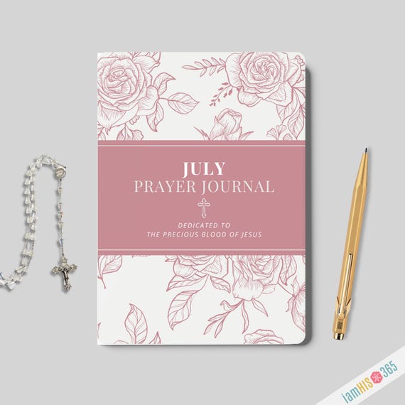 Catholic Journal for JULY | Monthly Lined Catholic Prayer Notebook | Softcover Blank Lined Journal with a Monthly Prayer and Daily Guide