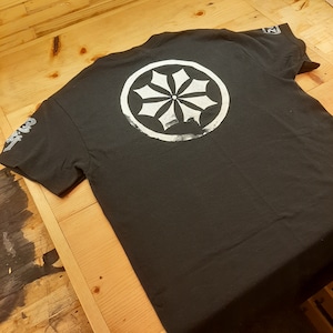 Nine Directions t-Shirt Black, with the Kanji for Ninjutsu, and Kyuhoko