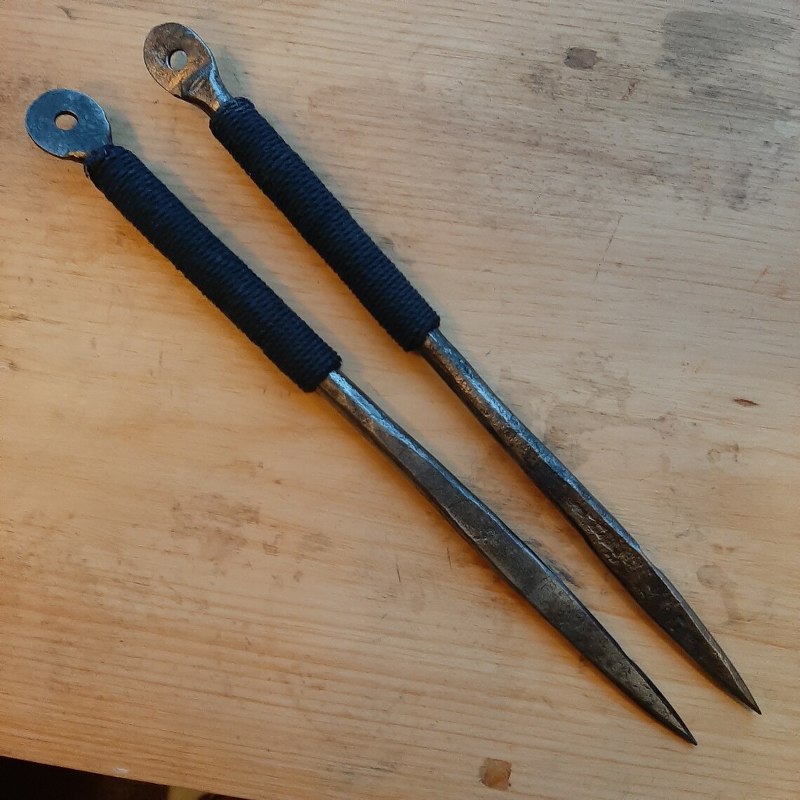 Two Ko Kunai Steel dart with 100 cotton cord handle Martial Etsy
