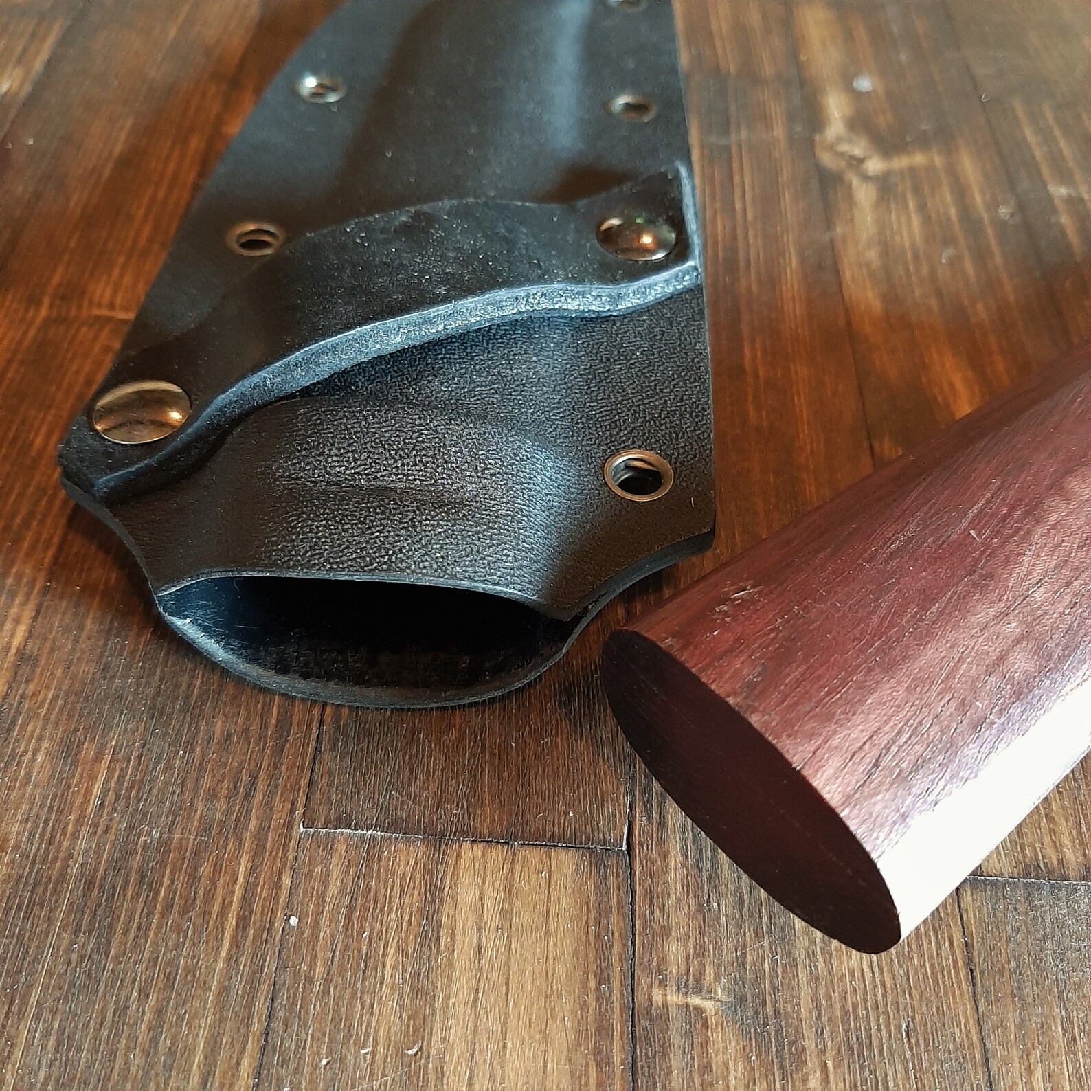 Knife Purple Heart Wooden Handle wearable Kydex sheath Etsy