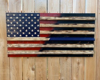 American Flag Thin Line Combination Coin Holder
