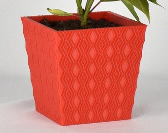 4-inch Square Planter, Geometric Pattern #4