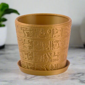 Medium Hieroglyphics Egyptian Planter, 6-inch Pot, Indoor/Outdoor