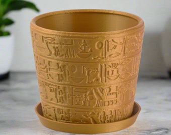 Medium Hieroglyphics Egyptian Planter, 6-inch Pot, Indoor/Outdoor