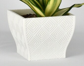 4-inch Square Planter, Geometric Pattern #3