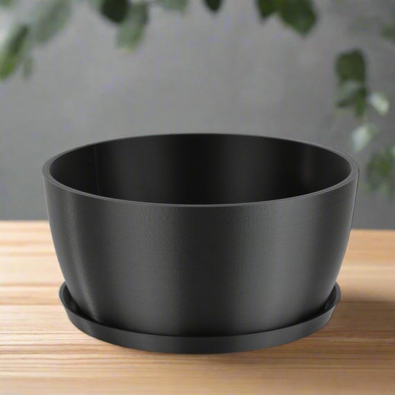 8-inch Round Tall Modern Bonsai Pot, Multiple Colors, for Bonsai