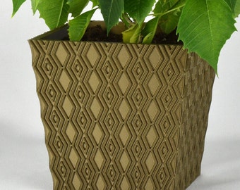 6-inch Square Planter, Geometric Pattern #4