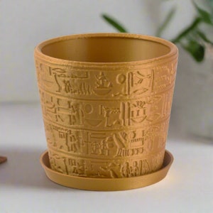 Small Hieroglyphics Egyptian Planter, 4.5-inch Pot