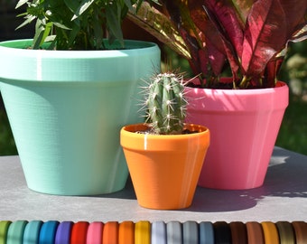 Round Plant Pots and Saucers 20+ Colors and 3 Sizes Outdoor or Indoor