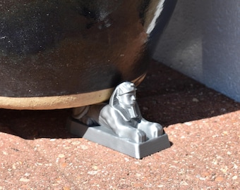 Sphinx Decorative Plant Pot Feet Set of 3 — Black or Silver, PETG, UV-Resistant