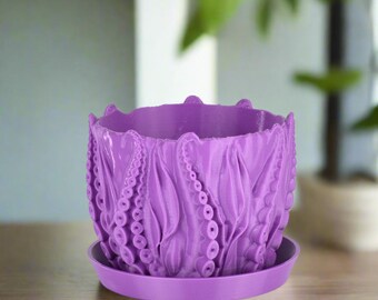 Small Octopus Tentacles Undersea Planter, Mauve, 4-inch Pot