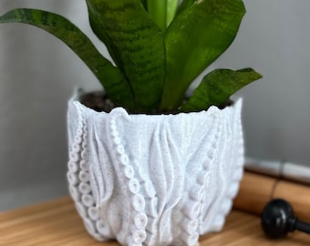 Small Octopus Tentacles Undersea Planter, Marble Color, 4-inch Pot